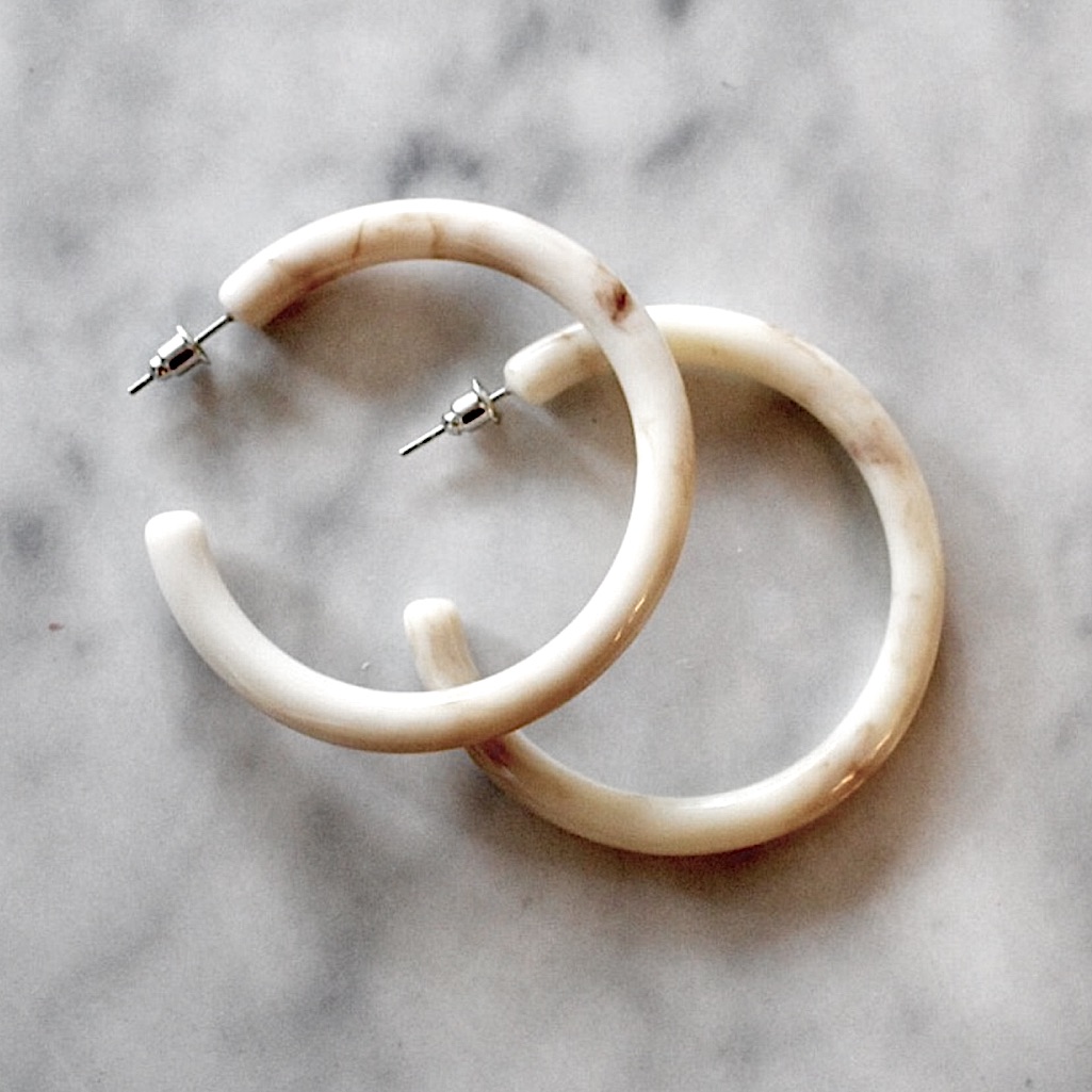 N E W | Marble Style Hoop Earrings Lightweight